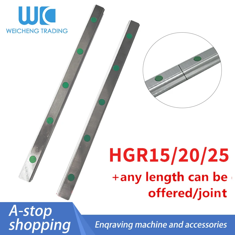 

HR15/20/25 2pcs 1200-2500mm Square Linear docking be joint Guide Rail for Slide Block Carriages Router Engraving for CNC Parts