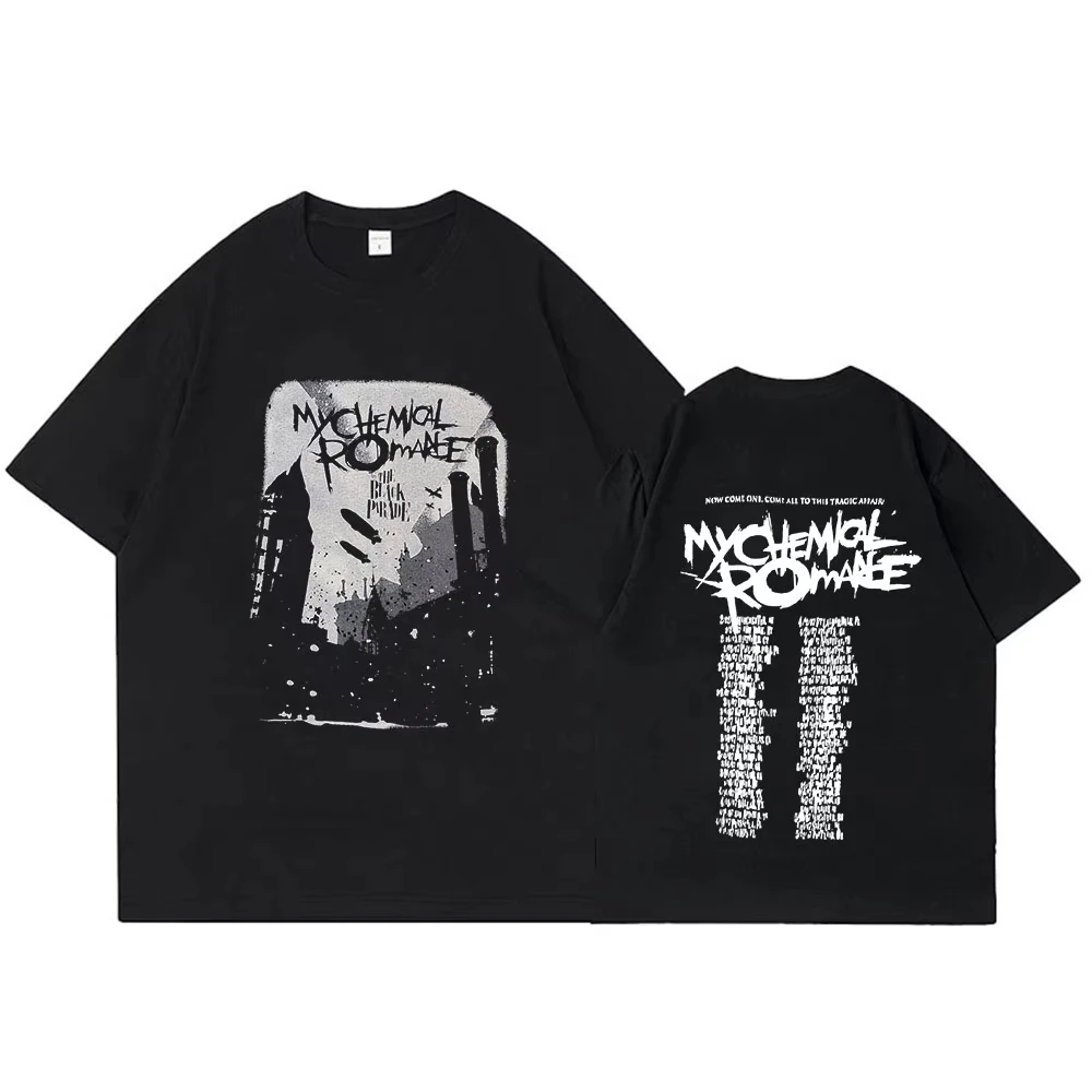 My Chemical Romance 2026 Tour Print T Shirt Candle Punk Band Sign Tops Short Sleeve T-shirt Men Cotton Casual Oversized T Shirts