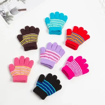 Guantes gruesos cálidos de invierno para niños de 1 a 5 años, guantes bonitos gruesos de terciopelo para niñas y niños, guantes de dedo completo de imitación