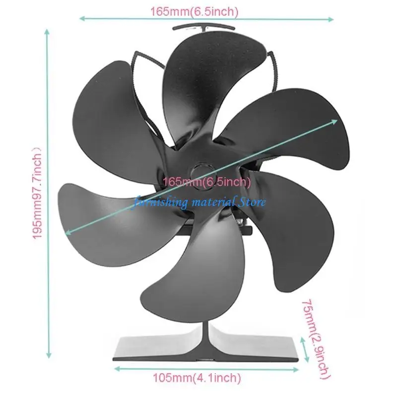 Y5GD مروحة موقد خشب هادئة صديقة للبيئة وفعالة باللون الأسود والبرونزي والفضي Sf506g مع ميزان حرارة لسجل الخشب للحرق #6