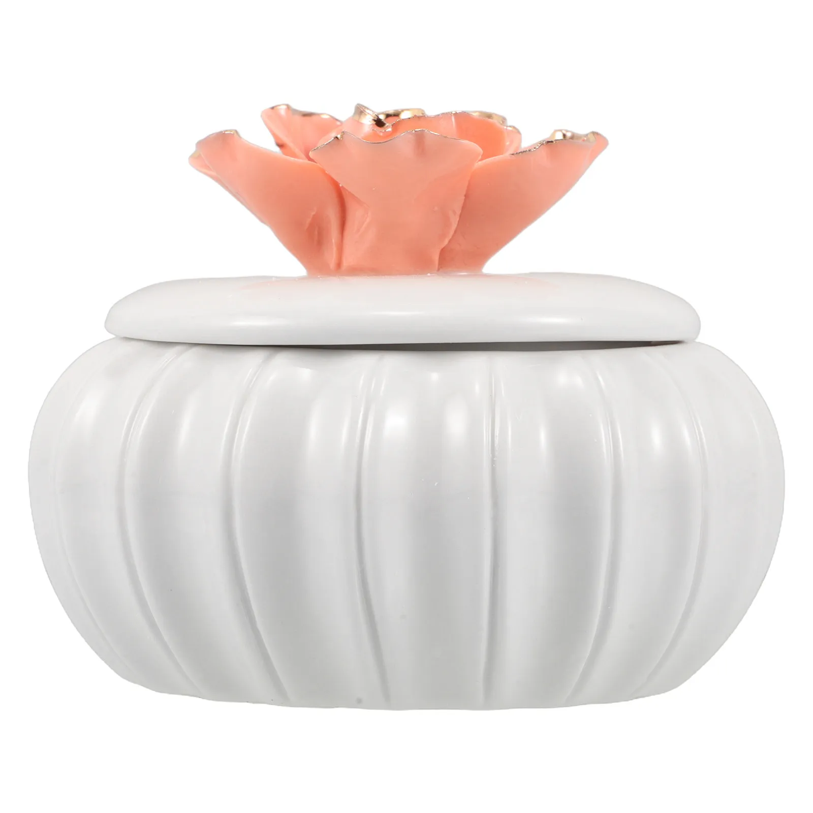 

Nordic Style Ceramic Jewelry Box Hand Painted Small Trinket Storage Jar with Lid for Bedroom Living Room Office Decorative