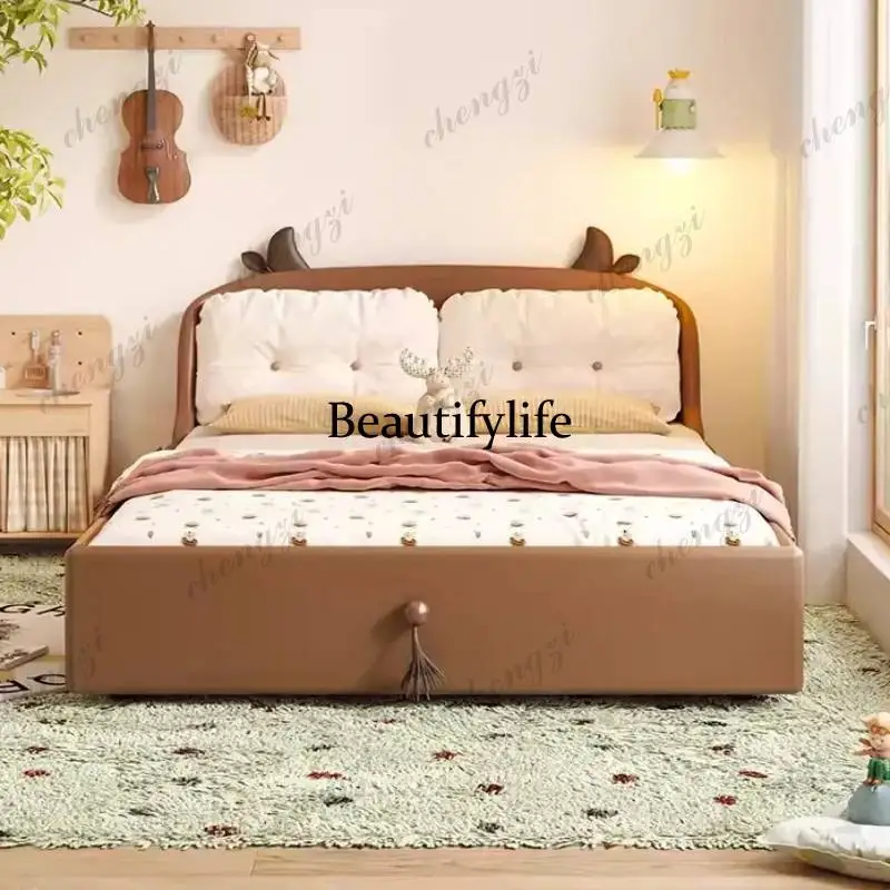 

Europe Decoration Kids Beds Guardrail Luxury Custom Single Kids Beds Wooden Design Modern Lettino Per Bambini Furniture Home