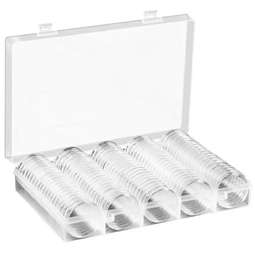 100pcs-clear-coin-storage-boxes-transparent-capsules-holder-coin-protection-case-for-collectors-display-organizer