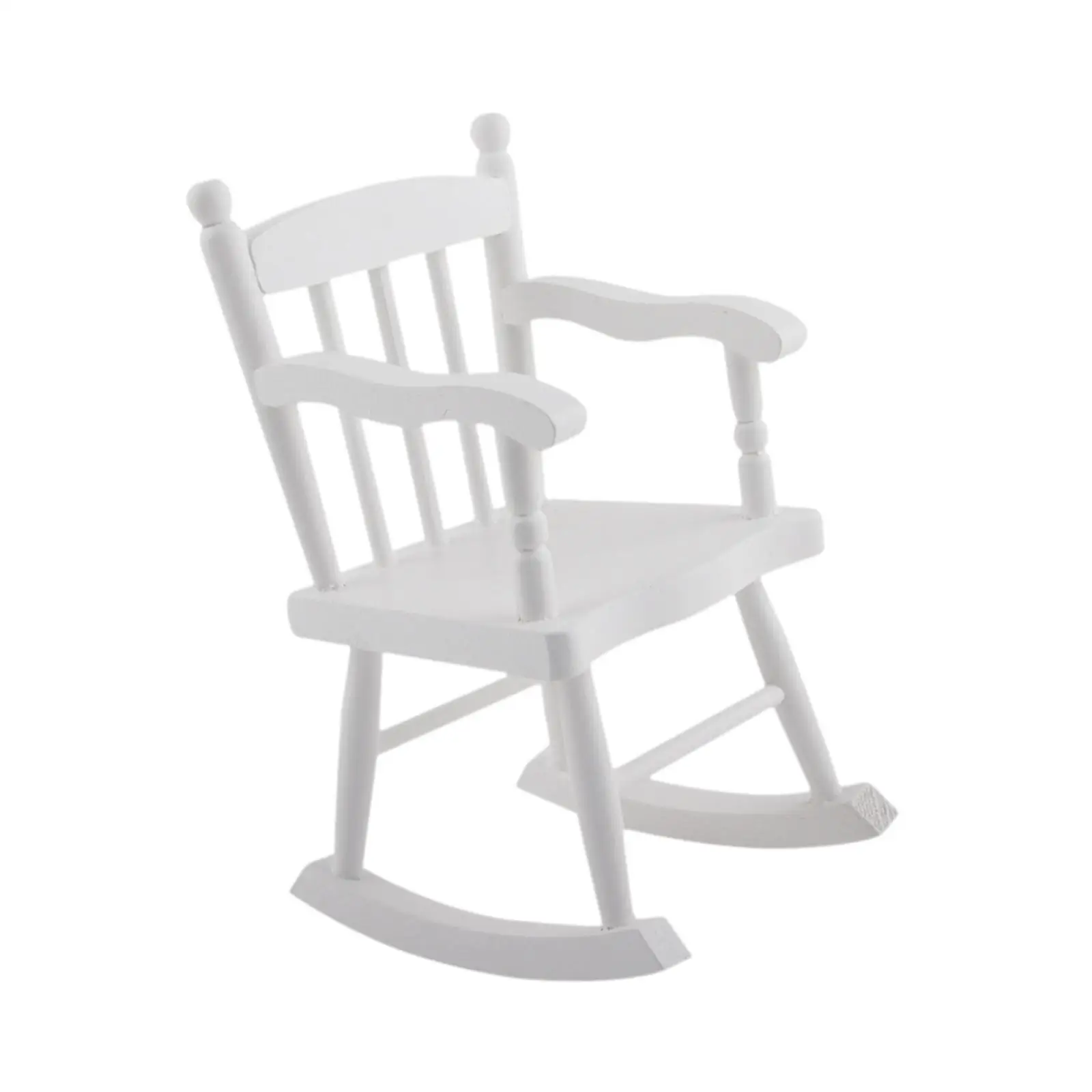 

1/6 Scale Dollhouse Rocking Chair Dollhouse Furniture for Mini House Diorama white