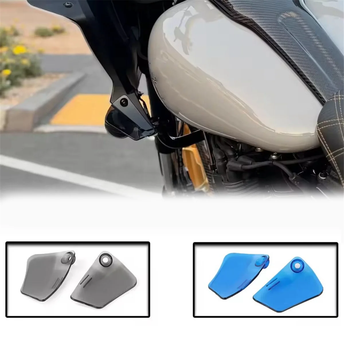 اكسسوارات الدراجات النارية المصباح هدية منحرف الهواء غطاء الزجاج الأمامي ل Low Rider ST 22-25 الدخان الرمادي