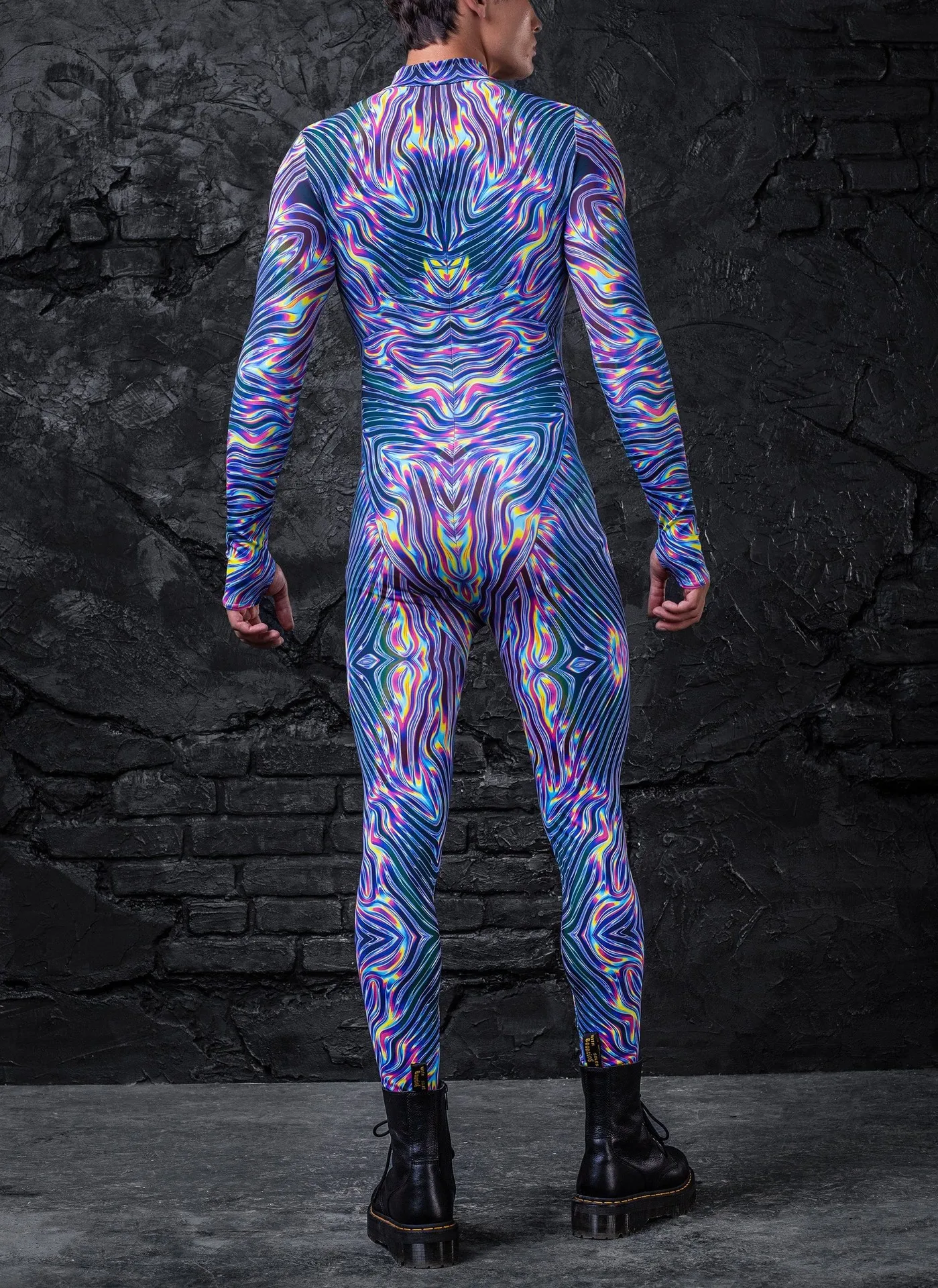 Herren Sexy Bunter Print Bodysuit Punk Morphsuit Halloween Roboter Zentai Anzug Feiertagsparty Jumpsuit Rave Cosplay Kostüm – Detail 31