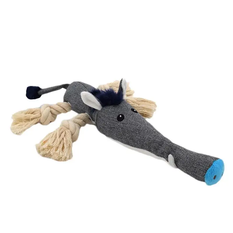 Juguetes de peluche para perros con chirriantes, nudo de cuerda de algodón, resistente a las mordeduras, interactivo para masticar, Limpieza de dientes