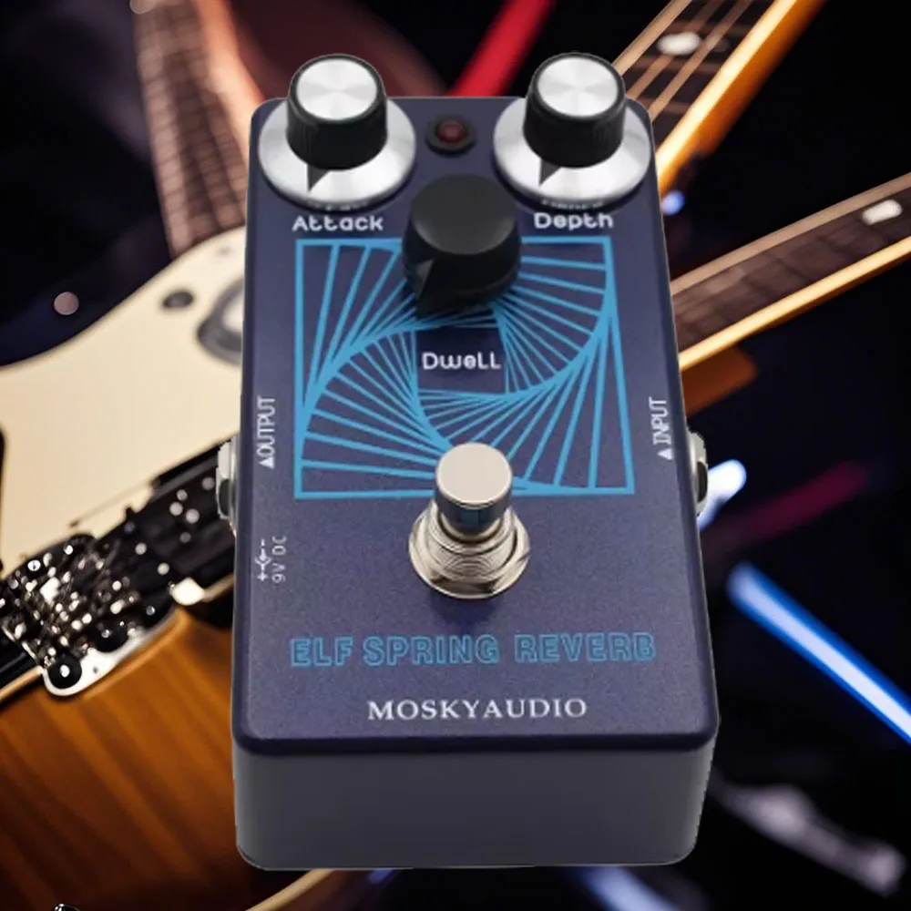 ELF SPRING REVERB Guitar Bass Effect Pedal,Vintage Voiced Reverb Echo ,creepy analog/digital Reverb,True bypass MOSKYAUDIO