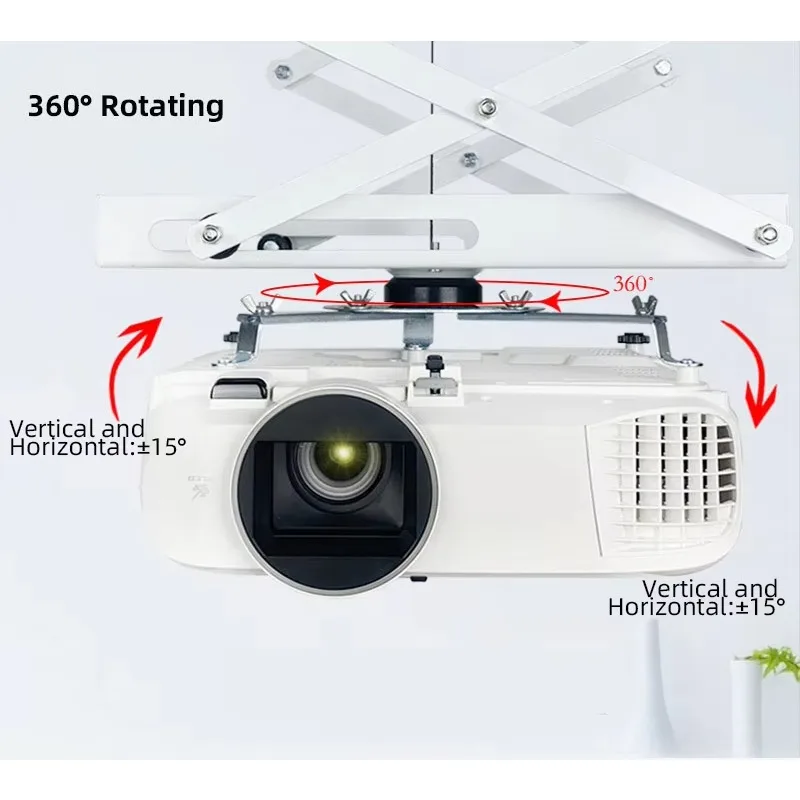 Double Scissors Electric Projector Lift Motorized Projector Mount Hanger Adjustable Length Mounting Bracket