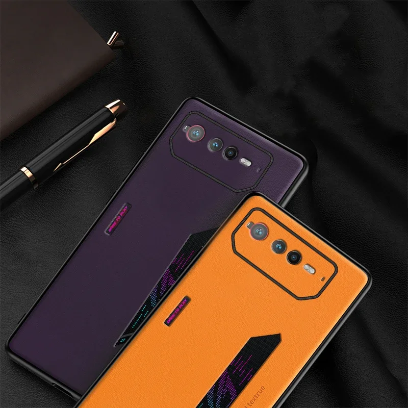 For ASUS ROG Phone 6 Case Luxury Leather Cover For ROG Phone 6 Housing Stylish Protection Shell TPU Silicone Shockproof Bumper