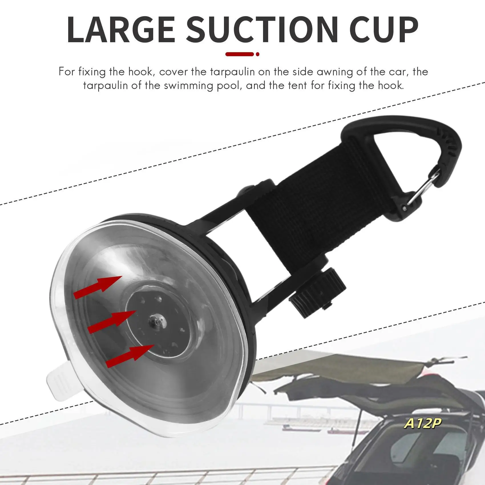 

8Pcs Suction Cup Anchor Securing Hook Tie Down,Camping Tarp As Car Side Awning, Pool Tarps Tents Securing Hook Universal