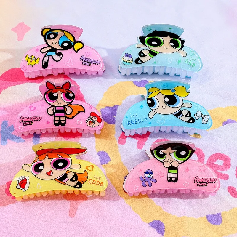 

New Cute Anime The Powerpuff and Girls Series Hair Claw Clip Kawaii Cartoon Character Exquisite Creativity Girls Hairpin Gift