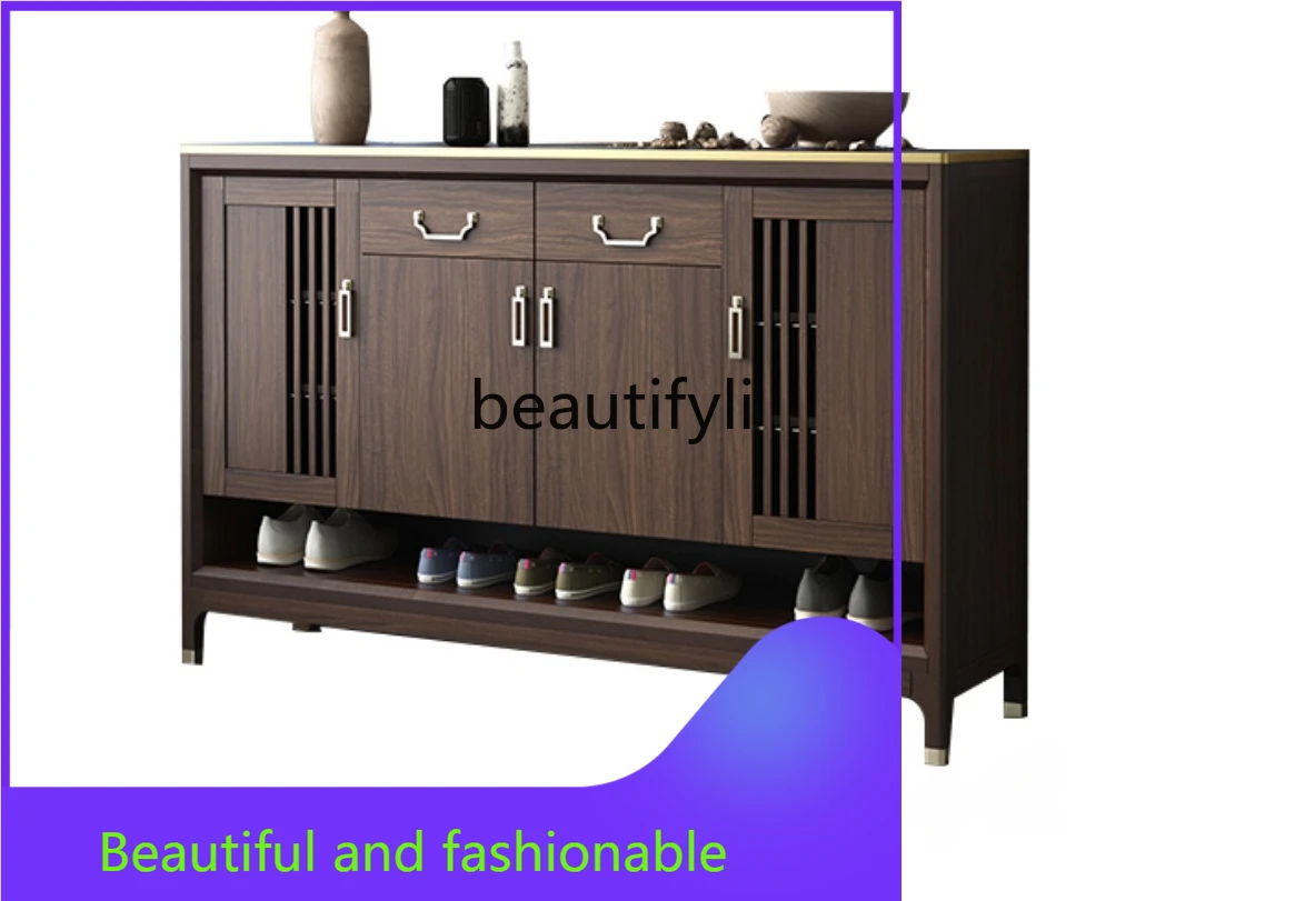 

Shoe Cabinet Home Doorway Solid Wood Frame Home New Chinese Style Hallway Large Capacity Storage Modern Minimalist furniture