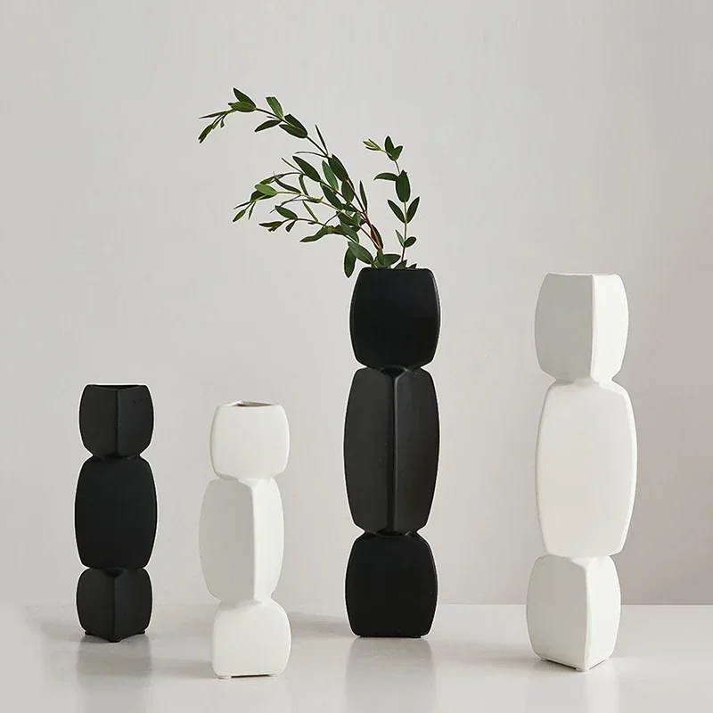 Modern minimalist vase decoration home Flower Arrangement Living Room Flowerpot Nordic decor black Art Ornaments