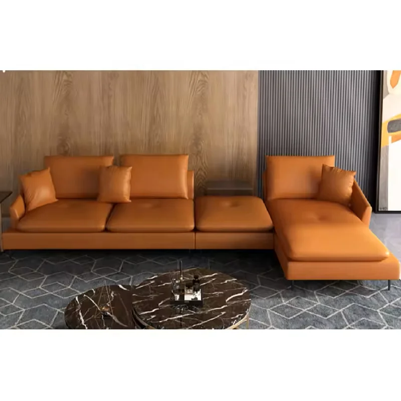 

*# Brown Luxury Leather Home Furniture Living Room Sofa Set the Minimalist Style With Designs Chesterfield