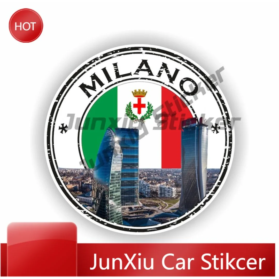 

Milan Milano Italy Italia Seal Sticker Round High Quality Car Sticker For Door Fridge Sun Protection Decoration Auto Waterproof