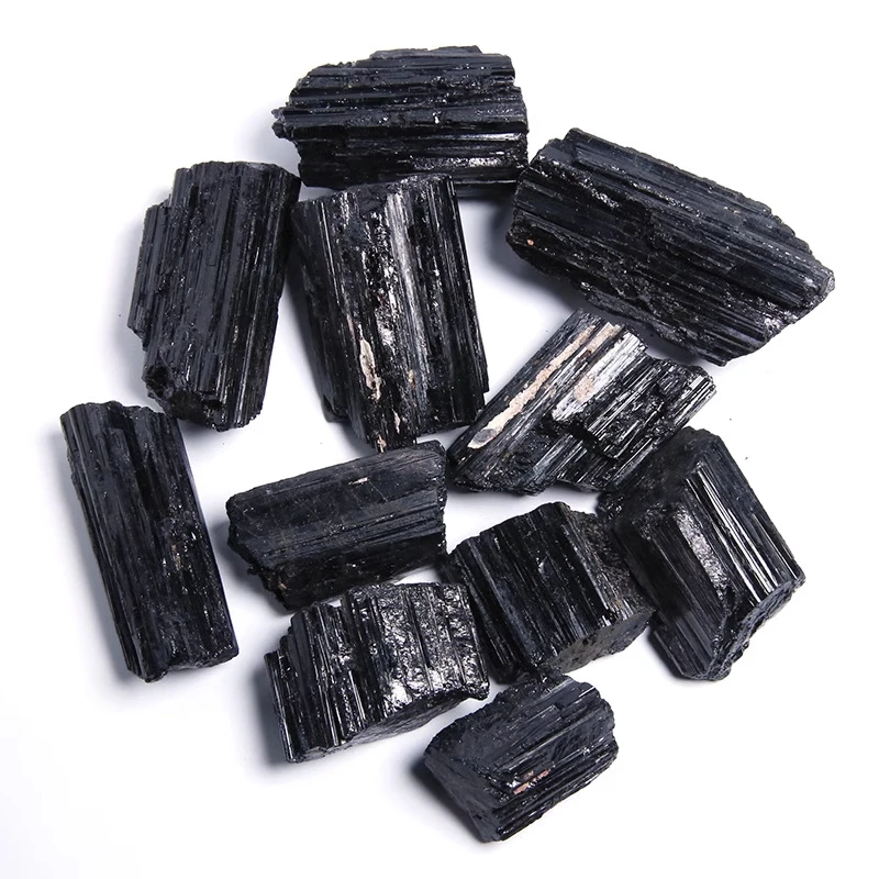 top quality large black tourmaline big size natural stones and minerals rough black tourmaline specimen around 60-100g