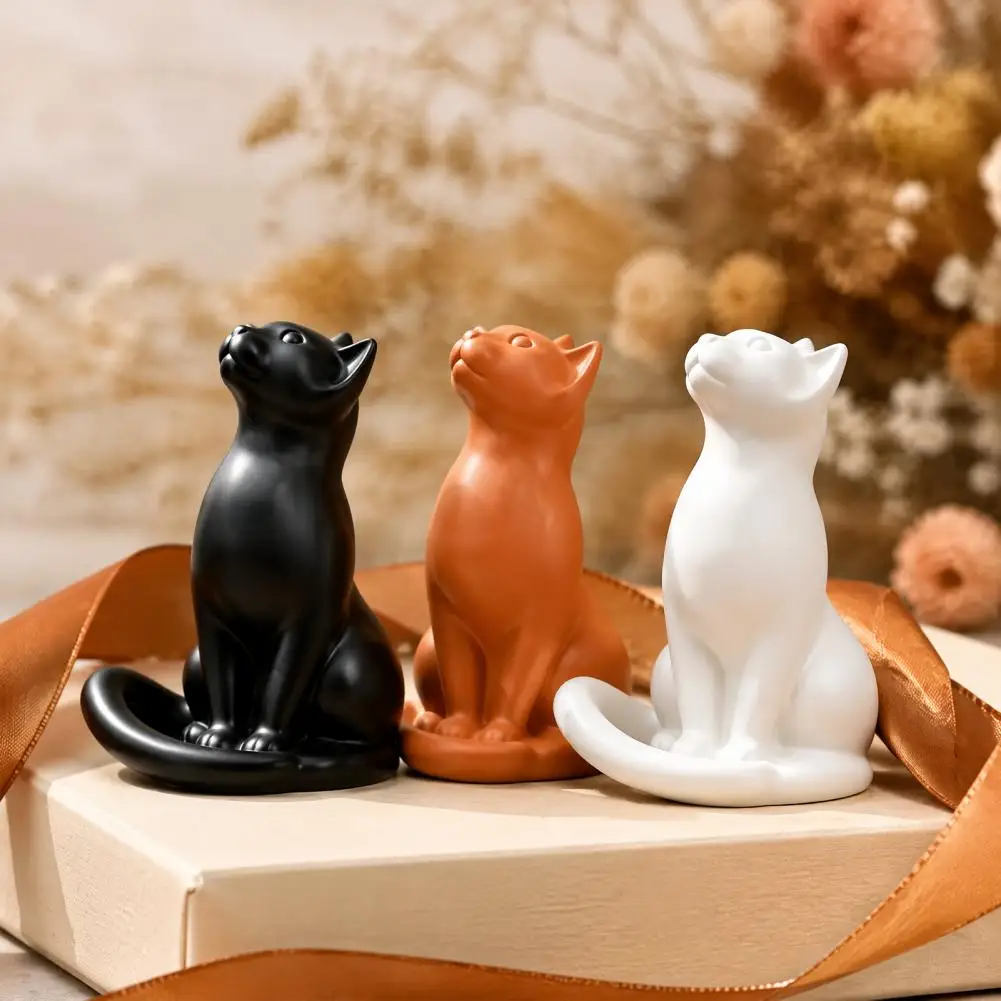 Cat Mold Pet Plaster Resin Craft Making Tool Cute Animal Home Decor DIY Birthday Gifts Abstract Cat Statue Ornament
