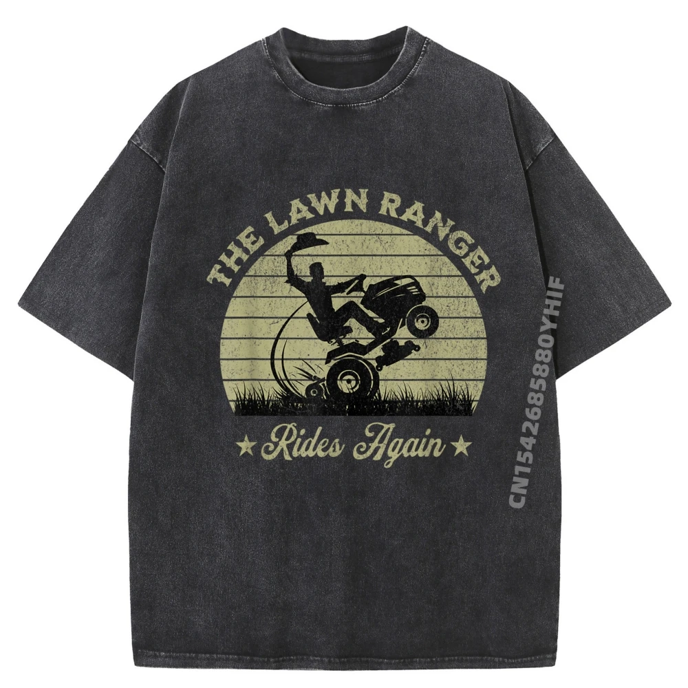 

Забавный газон-рейнджер поездки снова на день отца, одежда в стиле ретро, одежда большого размера, стираная футболка для мужчин в винтажном стиле