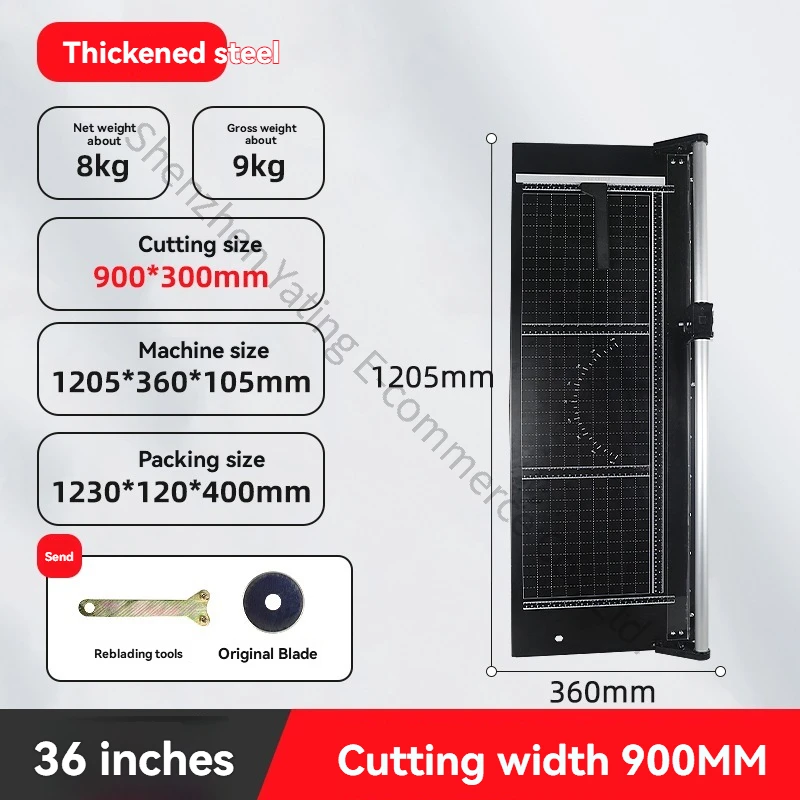 36-inch Manual Sliding Paper Cutter Rolling Paper Cutter, Paper Cutting Machine Industrial Cutting Artifact