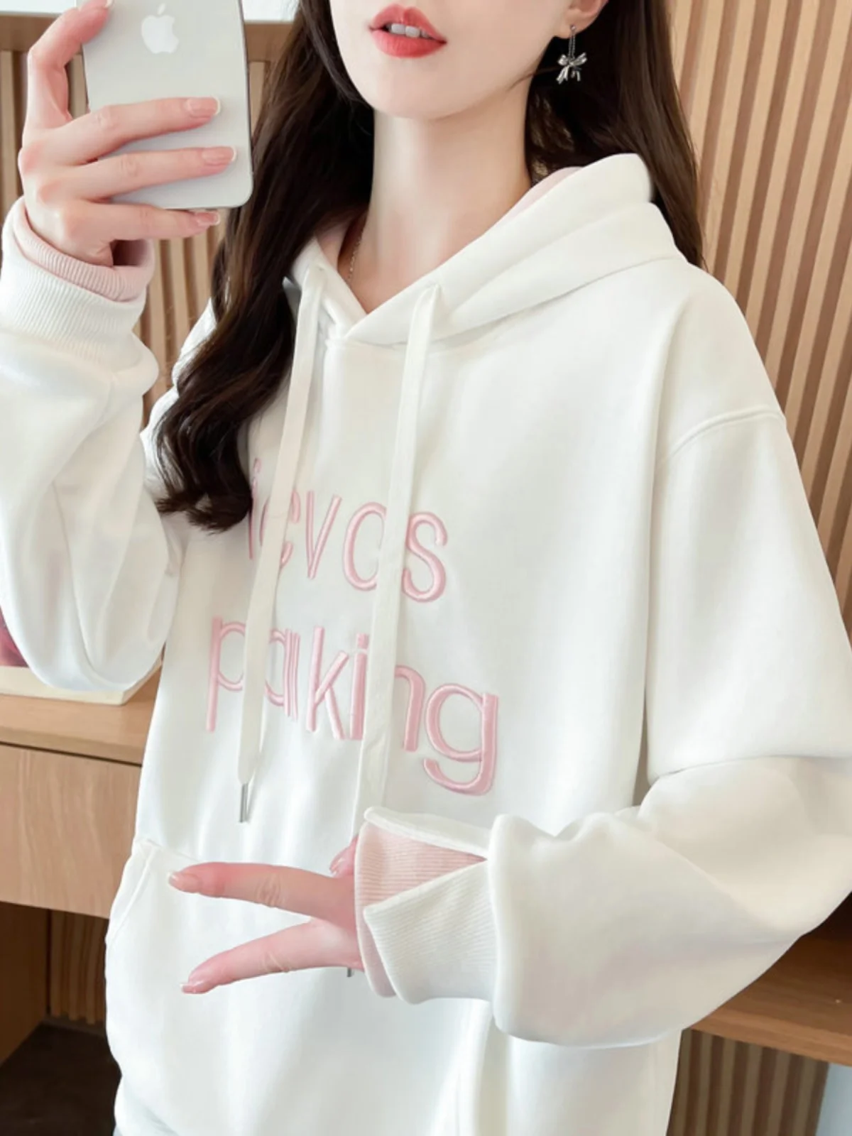 Sudaderas con capucha con cremallera para mujer, ropa de trabajo limpia con bucle para adolescentes, ropa de trabajo con bolsa de calidez, estética de subcultura