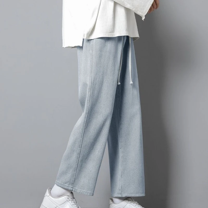 

Light Blue Jeans for Men Trousers Harajuku Cheap Y2k Baggy Streetwear Korean Fashion New in Soft 90s Xs Loose Man Cowboy Pants