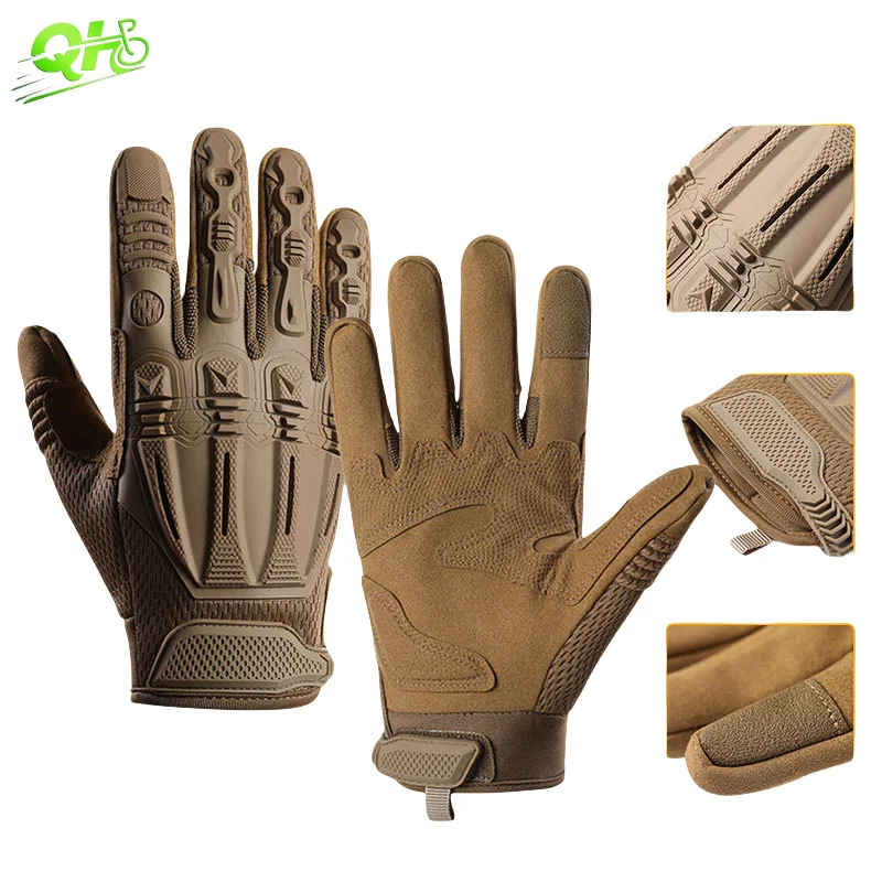 

Tactical Motorcycle Cycling Gloves Motocross Electric Bikes Full Finger Wearable Non-slip мотоперчатки Combat Hunting Sports