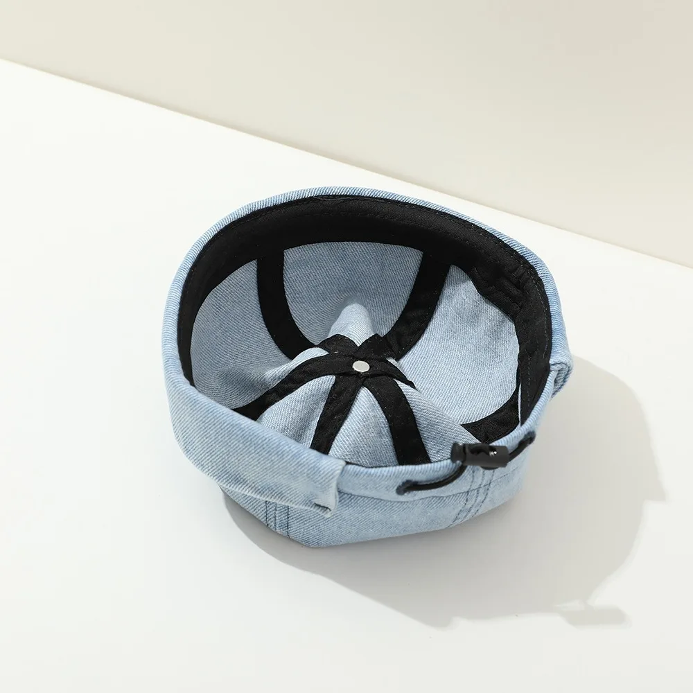 الرجعية غسلها الدنيم الطفل Brimless قبعة رسالة مطرزة قابل للتعديل الاطفال دوكر قبعات البطيخ قبعة 1-3Y الأطفال