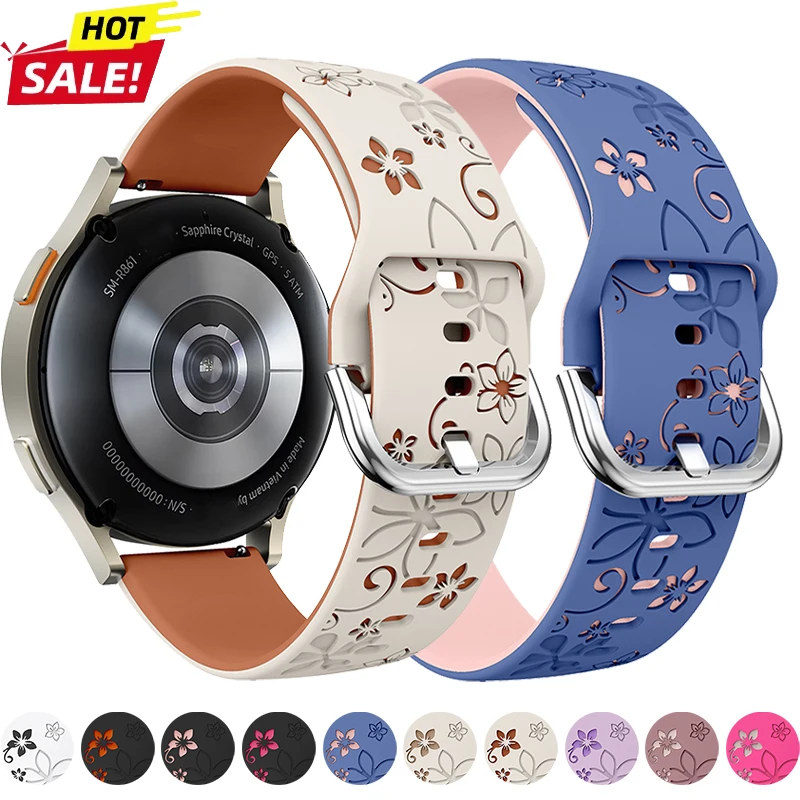 Graviertes Armband für Samsung Galaxy Watch 8/8 Classic Silikonarmband Correa für Galaxy Watch 7/FE/6/5/4 Classic/5 Pro Armband