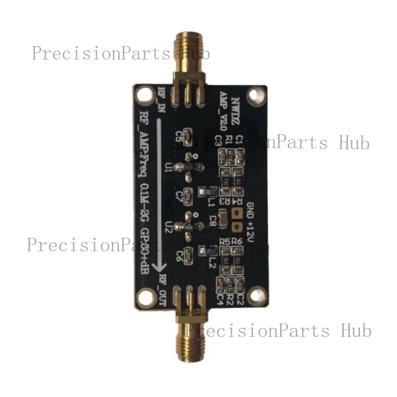 RF Broadband Low Noise Amplifier LNA 0.1M-2G Gain 60DB Two-Stage Amplification