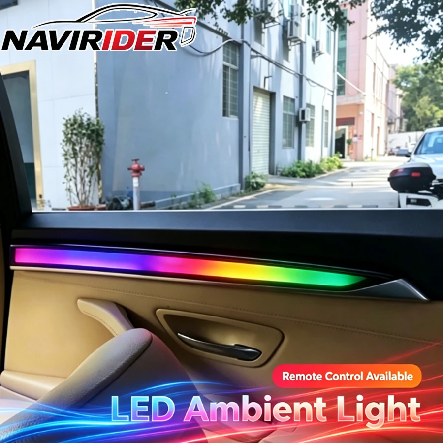 Car Interior RGB Strip Kit Fiber Remote Control Ambient Lamp APP For BMW 5 Series 2011-2017 Upgrade Decoration LED Ambient Light