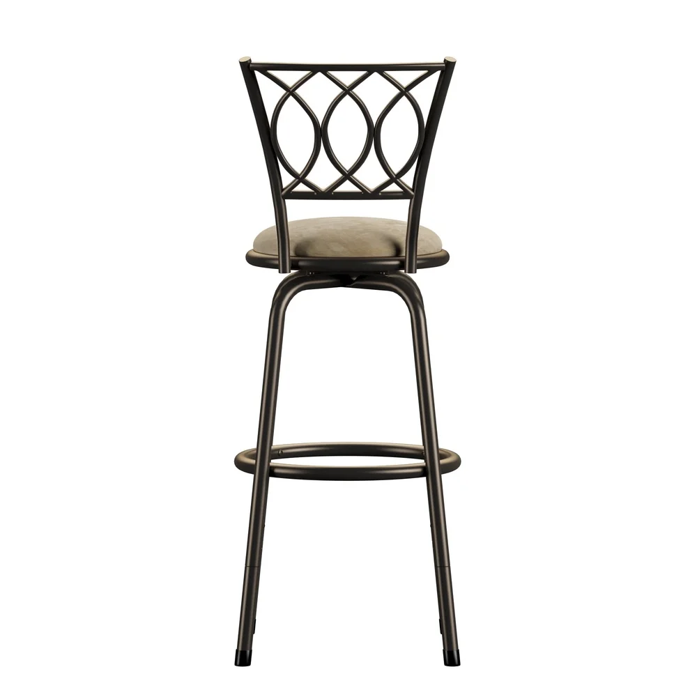 Adjustable Height Swivel Stool Set of 3 Metal Frame Cushioned Seat Kitchen Dining Bar Furniture Easy Clean