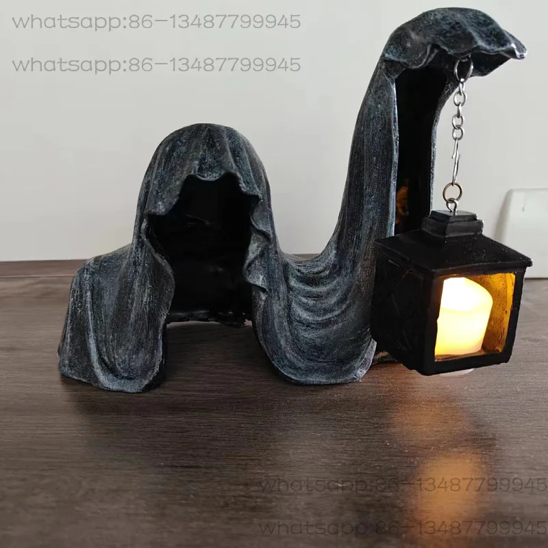 2026 New Gothic Ghost Easter Decorative Lantern Hell Reaper Resin Ornament