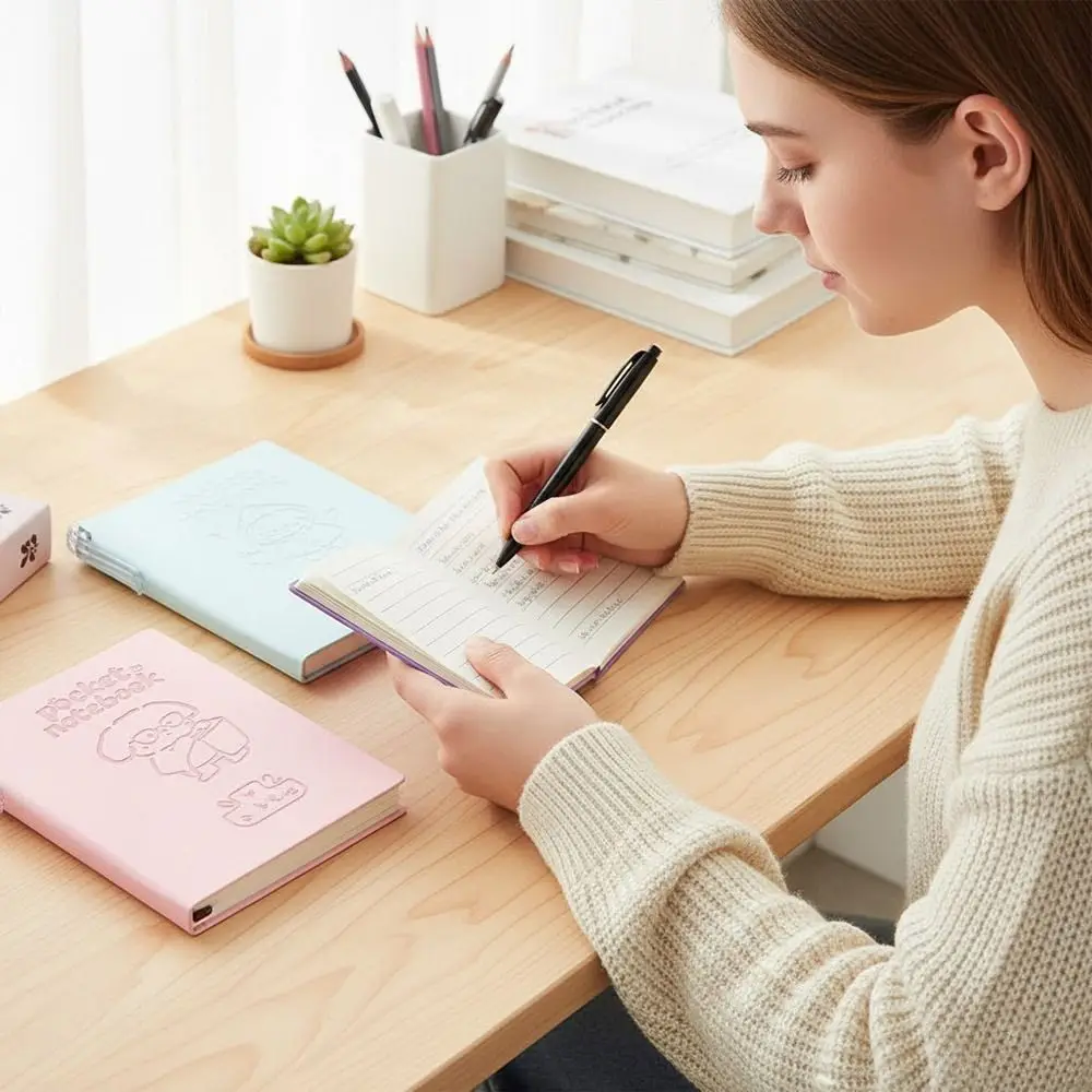 Durable Portable Pocket Book Puppy Horizontal Line Notebook Pen Set Thickens Memo Pad Students
