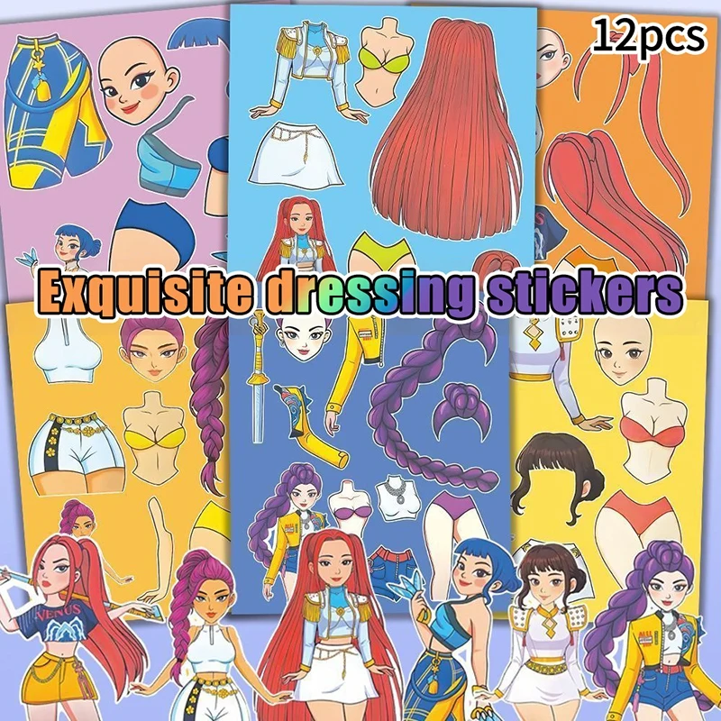 ملصقات Kpop Huntri/x Demon Hunters DIY مجموعة الديكور الجمالي للأطفال ملصقات عيد الميلاد هدية الكريسماس