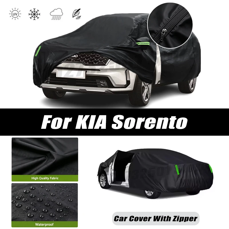 For KIA Sorento Car Covers Outdoor Waterproof Sun Rain Snow Protection UV Car Zipper Design Car Cover Accessories