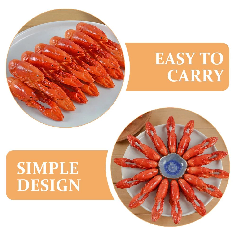 

5 Pcs Lobster Figurines Realistic Red Large Decorations Lifelike Animal Kids Toys Simulation Lobster Figurine Montessori Play