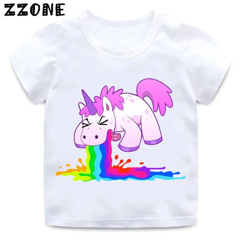 

Baby Cute Cartoon Unicorn Print Funny T shirt Girls and Boys Harajuku Casual Clothes Kids Summer Short Sleeve T-shirt,ooo2141