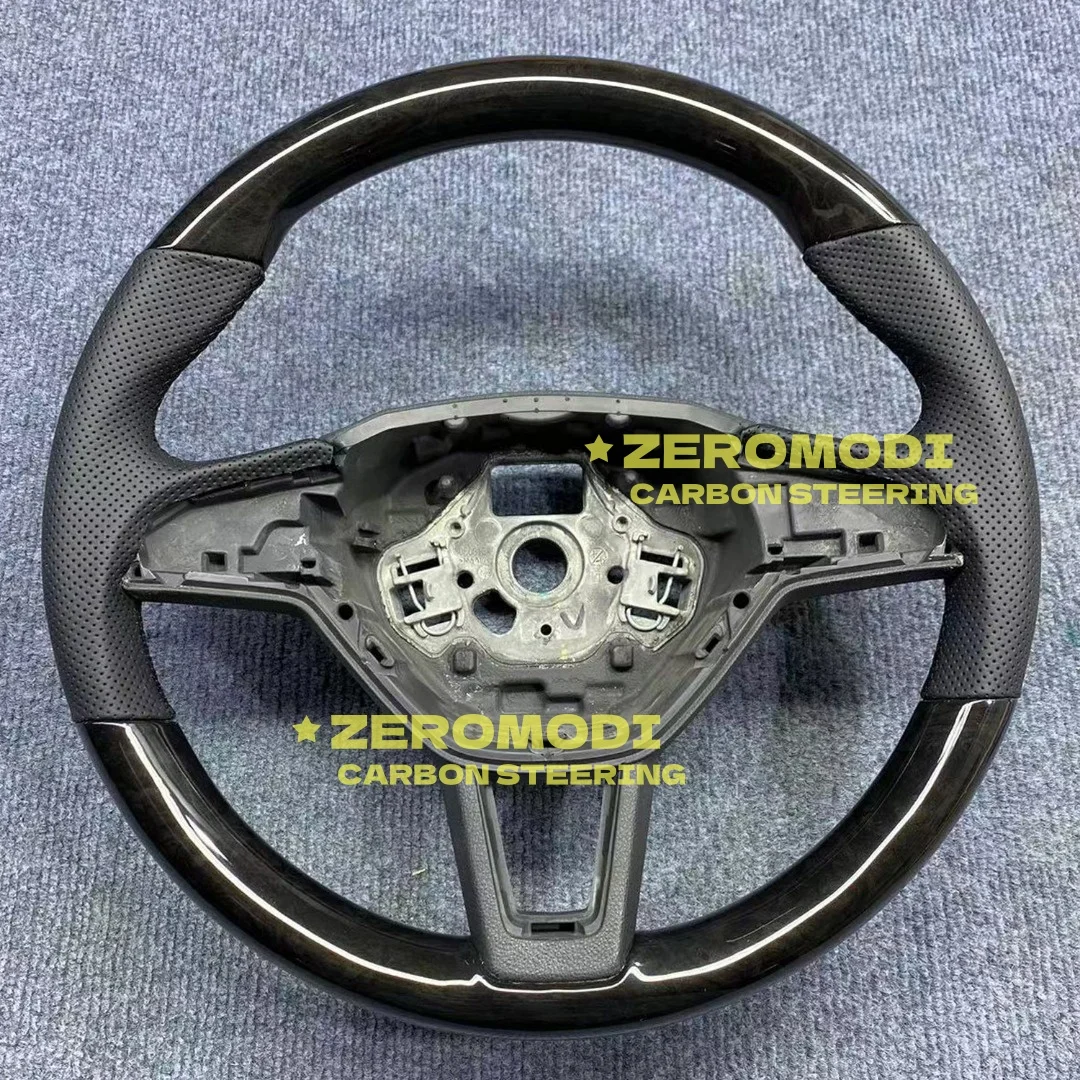 Replacement D Shape Real Carbon Fiber Steering Wheel with Leather for Skoda Octavia 2017-2021