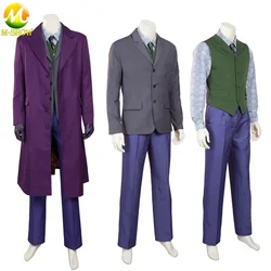 The Ultimate Dark Knight Cosplay Costume with Purple Trench and Green Vest for Adult Men