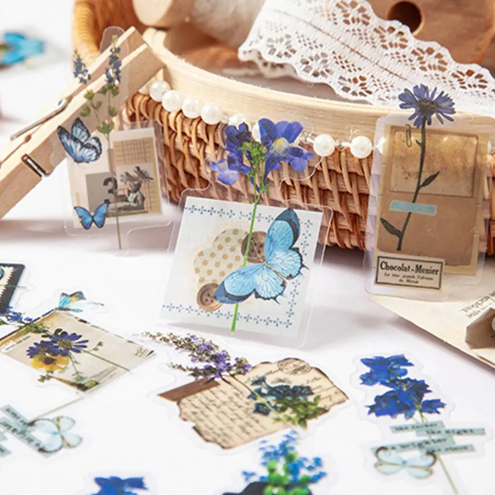 Цветочные декоративные наклейки, набор цветочных наклеек для скрапбукинга, винтажные тематические наклейки, украшения «сделай сам» для журнала, скрапбукинга