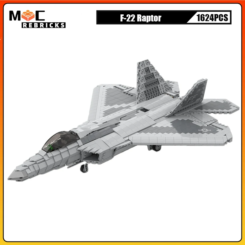 WW II Série Militaire US Air Force F-22 Raptor Fighter Construction nuits MOC Briques Modèle D'avion Enfant Jouet Enfants Cadeaux De Noël