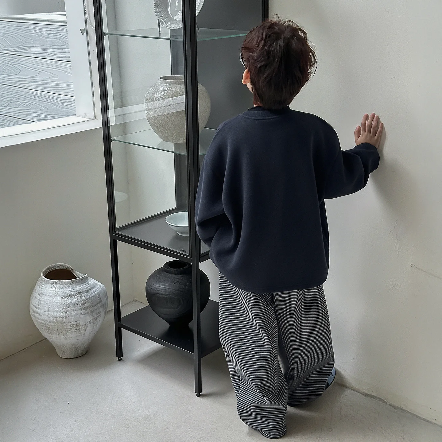 سترة الأولاد الأطفال المطبوعة الصوف العصرية رياضي فضفاض صالح أعلى الخريف الكورية فضفاضة عارضة جديدة عارضة جميع مطابقة