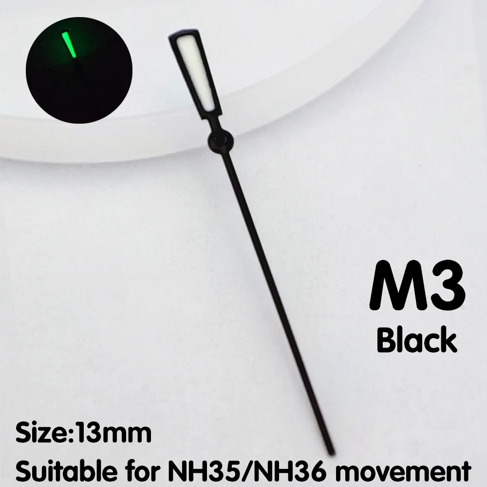 무브먼트 워치 핸드 워치 교체 부품, 초침 하이 퀄리티, NH34, NH35, NH36 에 적합한 녹색 발광