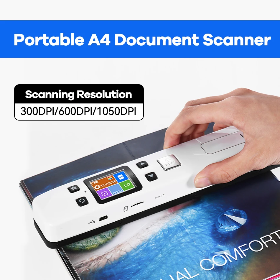 Imagem -06 - High Velocidade Handheld Lcd Display Photo Scanner para Uso Escolar e Empresarial a4 Mini Documentos Iscan e Imagens Wi-fi 1050 Dpi Pdf Pdf Novo