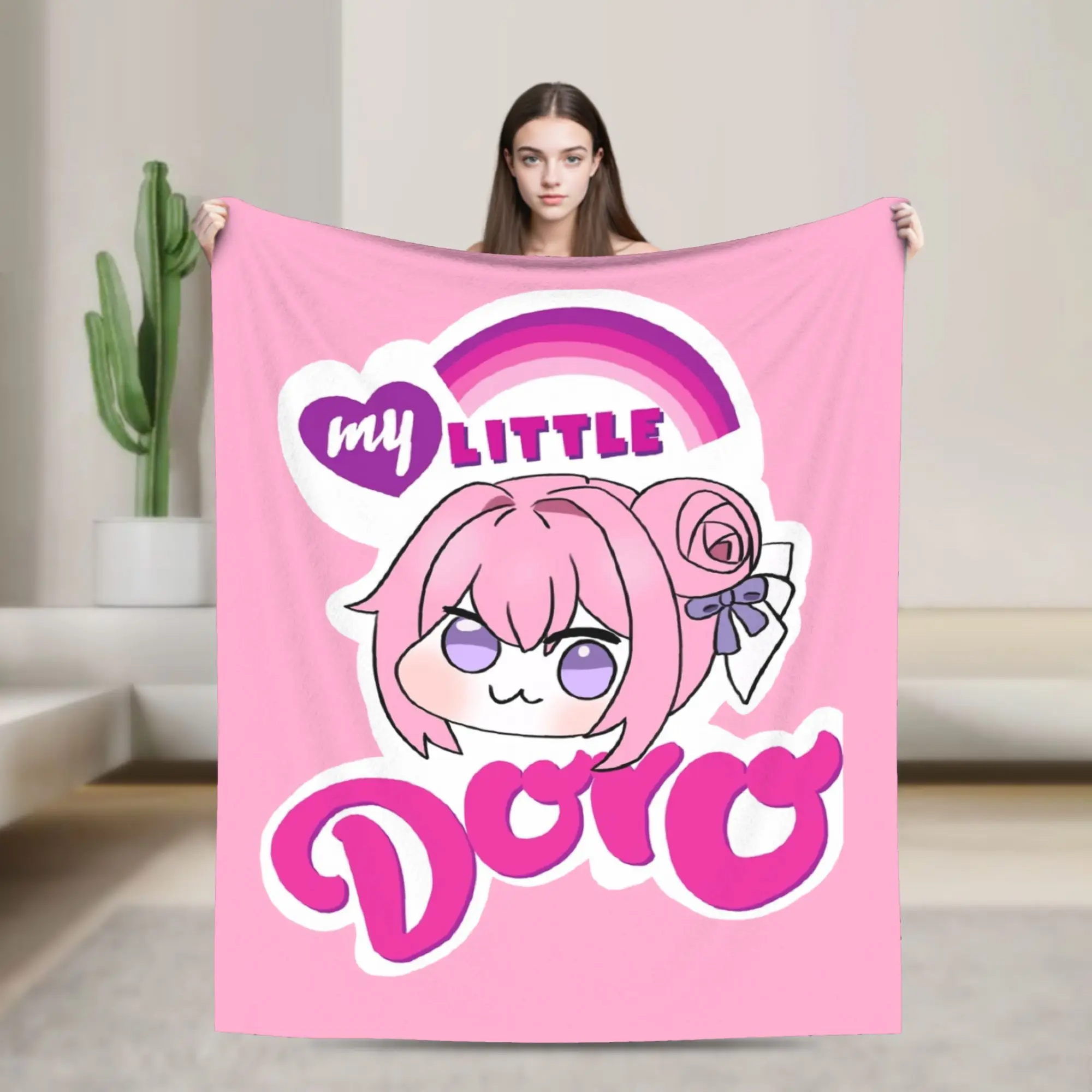My Little Doro Meme Nikke Anime Cartoon Game Blankets Fleece Decoration Super Soft Throw Blankets for Home Car Bedspread