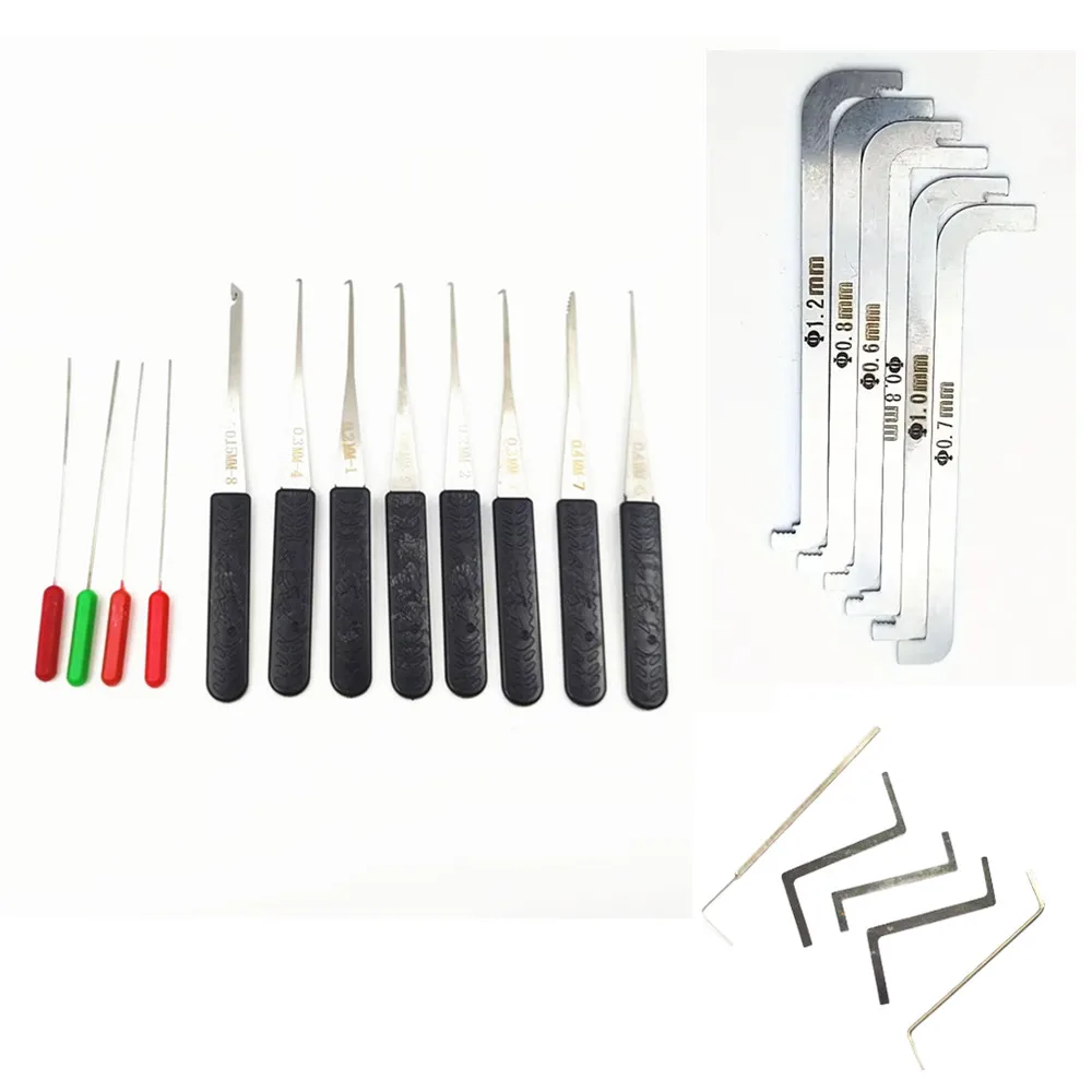 Klom/Huk Extractor Tools for Key Removal Blue Locksmith Broken Key Extraction Tool Set Double-Head Tension Wrench tool