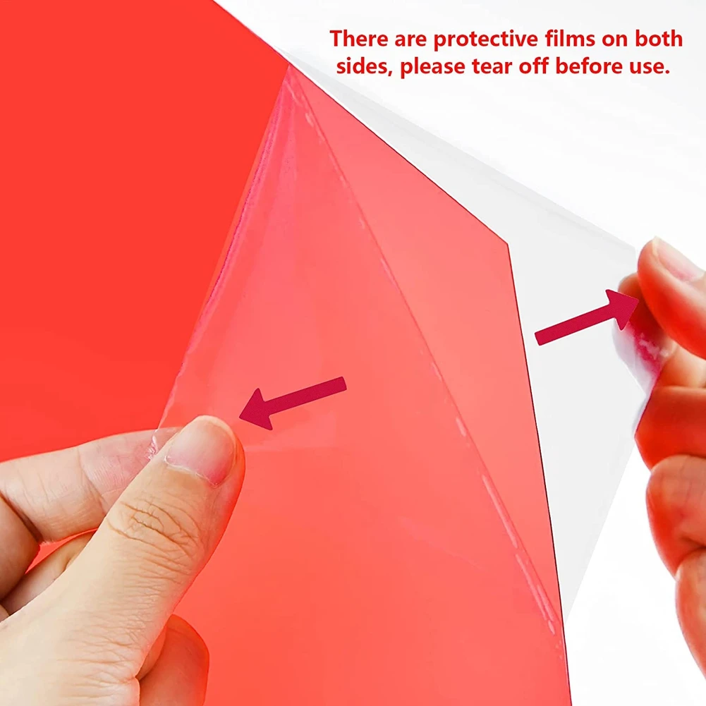 9 ชิ้นเจลกรองแสงสีแก้ไขสีซ้อนทับฟิล์มเจลแสงกรองสําหรับฟิล์ม, วิดีโอ, ภาพถ่าย, เวที (สีแดง)