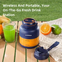 Portable Electric Juicer Blender for Home, USB Charging, Fruit Juicer, Lemon, Orange, Fruit Juicing, Drinking Outdoor Machine