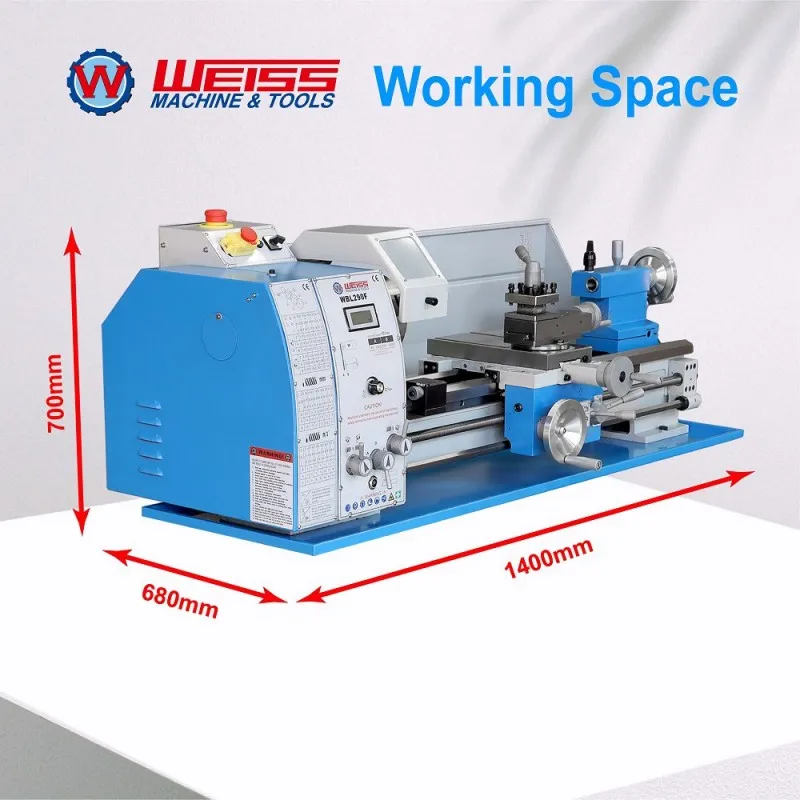 WEISS WBL290F Metal Lathe Bench Lathe with 1.5KW brushless DC motor, D1-4 Spindle with 38mm Spindle Bore, 160mm 3 jaw chuck